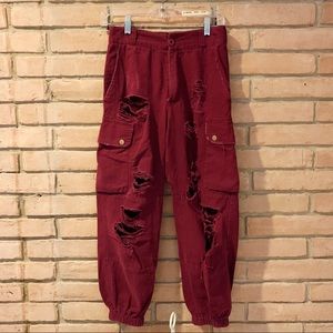 LF maroon cargo pants
